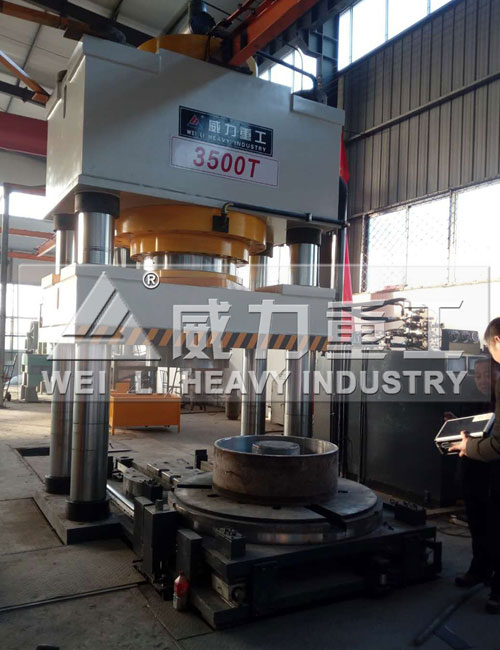 3500噸液壓機(jī)壓制砂輪成型